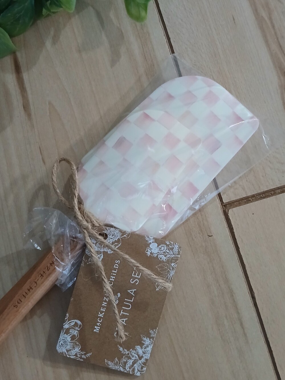 Set of 2 Rosy Check Silicone Spatulas From MacKenzie-Childs